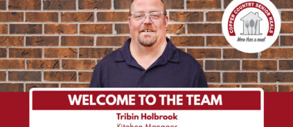 Tribin Holbrook, Kitchen Manager, welcome graphic